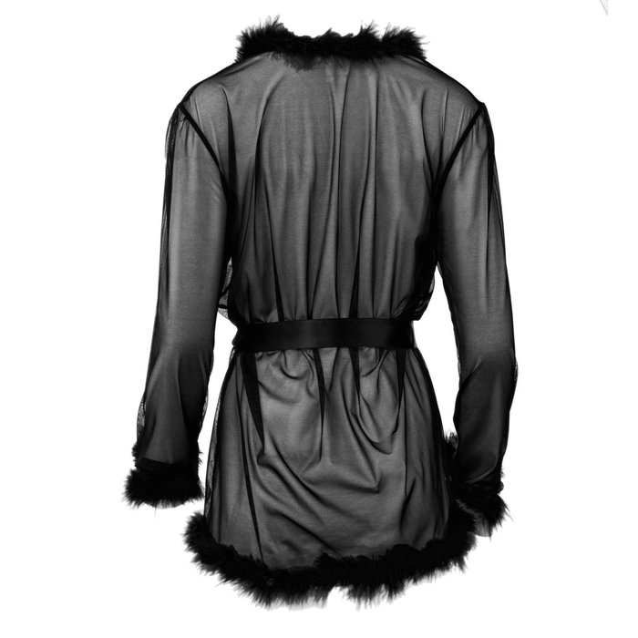 Escora Marilyn coat with feathers black XXS