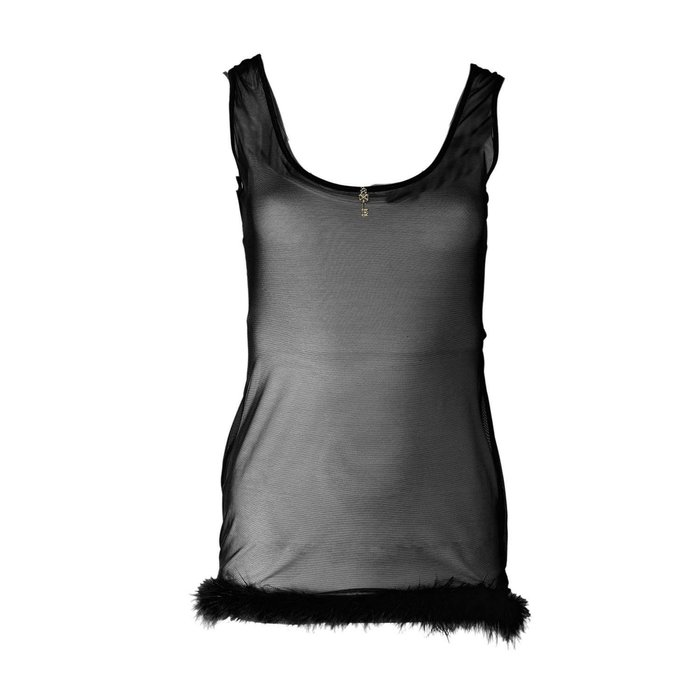 Escora Marilyn dress with feather skirt black XXS