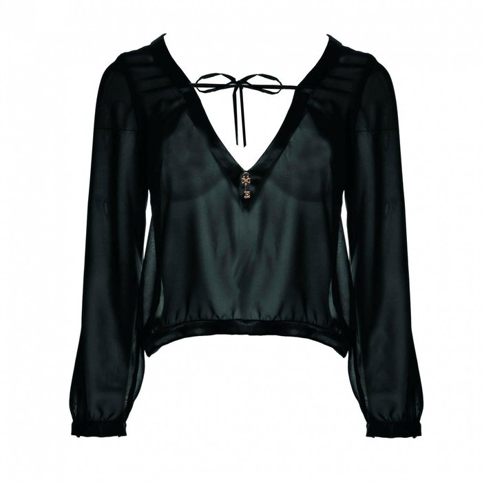 Escora Marilyn blouse long sleeves chiffon black XXS