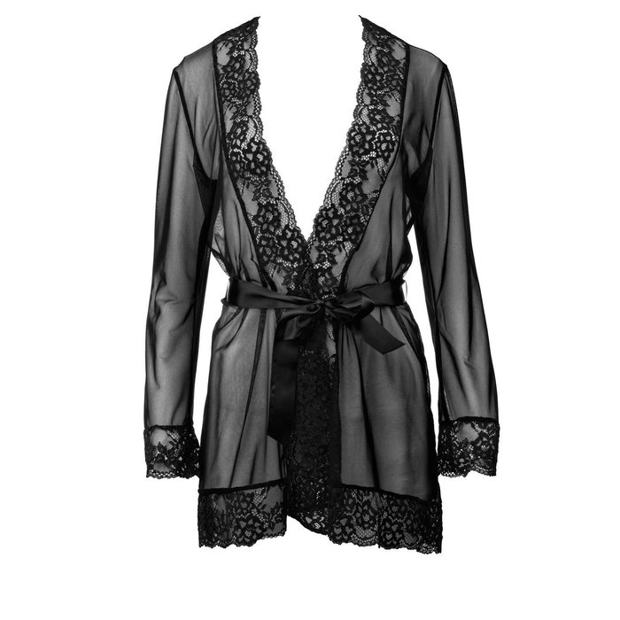 Escora Rita coat with tull & lace black XXL