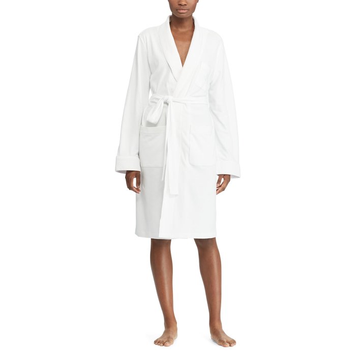 Ralph Lauren QUILTED COLLAR ROBE XS white